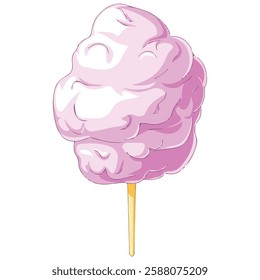 Cartoon Candy Floss Icon Vector Illustration on White Background