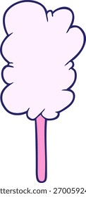 Cartoon Süßigkeiten Seide auf Stick in hellen Neon Farbe
