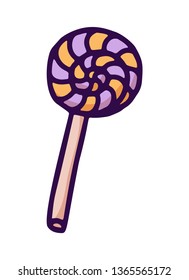 Cartoon candy, great design for any purposes. Vector isolated illustration. Menu template. Doodle style. Birthday party.