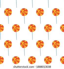 Cartoon candy seamless pattern for decorative design. Holiday wallpaper illustration. Vector drawing.