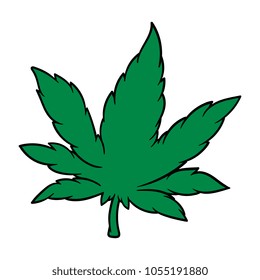 Cartoon Cannabis Leaf