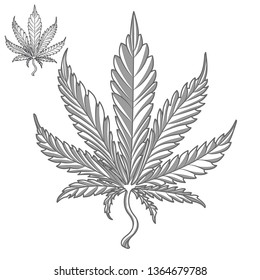 Cartoon cannabis leaf.