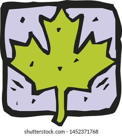 Cartoon Cannabis Leaf palnt vector icon