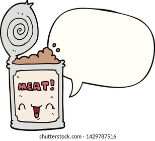cartoon canned meat with speech bubble