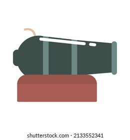 cartoon cannon icon flat isolated