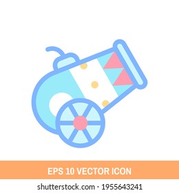 Cartoon Cannon icon vector design. Carnival symbol for your website design, logo, app, UI. Eps10 vector illustration.