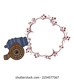 vector de dibujo de mano de canon de dibujos animados