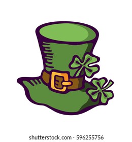 Cartoon cap of a leprechaun. St. Patrick's Day. Vector images for your business and design. For postcards, cartoons, wallpapers, games, linen and clothing