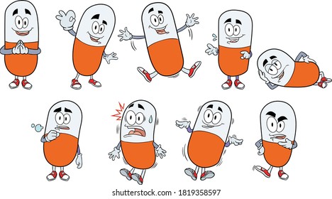 Cartoon capsule The cartoon has many gestures.