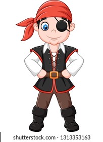 Cartoon captain pirate standing