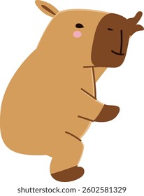 Cartoon Capybara Animal Vector Illustration