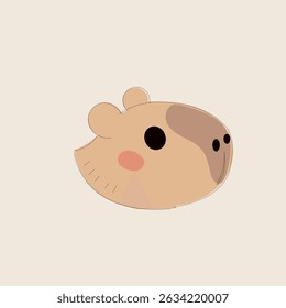 Cartoon Capybara Character Illustration. Cute Capybara Portrait Icon. Funny Doodle Character Drawn Portrait. Positive Wild Capybara Friendly Animal Mascot. Childish cartoon Adorable Happy Pet 