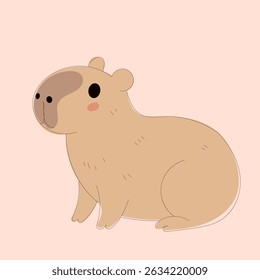 Cartoon Capybara Character Illustration. Cute Capybara Portrait Icon. Funny Doodle Character Drawn Portrait. Positive Wild Capybara Friendly Animal Mascot. Childish cartoon Adorable Happy Pet 