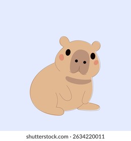 Cartoon Capybara Character Illustration. Cute Capybara Portrait Icon. Funny Doodle Character Drawn Portrait. Positive Wild Capybara Friendly Animal Mascot. Childish cartoon Adorable Happy Pet 