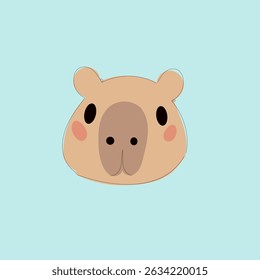 Cartoon Capybara Character Illustration. Cute Capybara Portrait Icon. Funny Doodle Character Drawn Portrait. Positive Wild Capybara Friendly Animal Mascot. Childish cartoon Adorable Happy Pet 