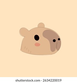 Cartoon Capybara Character Illustration. Cute Capybara Portrait Icon. Funny Doodle Character Drawn Portrait. Positive Wild Capybara Friendly Animal Mascot. Childish cartoon Adorable Happy Pet 