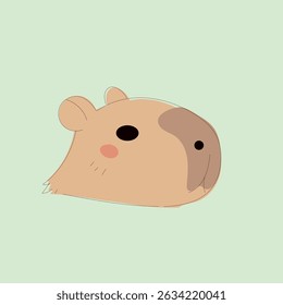 Cartoon Capybara Character Illustration. Cute Capybara Portrait Icon. Funny Doodle Character Drawn Portrait. Positive Wild Capybara Friendly Animal Mascot. Childish cartoon Adorable Happy Pet 