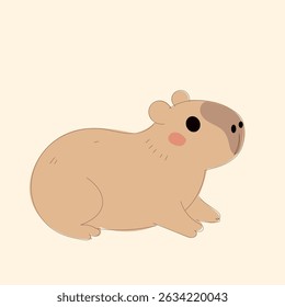 Cartoon Capybara Character Illustration. Cute Capybara Portrait Icon. Funny Doodle Character Drawn Portrait. Positive Wild Capybara Friendly Animal Mascot. Childish cartoon Adorable Happy Pet 