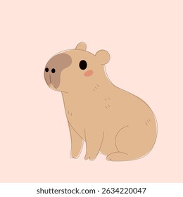 Cartoon Capybara Character Illustration. Cute Capybara Portrait Icon. Funny Doodle Character Drawn Portrait. Positive Wild Capybara Friendly Animal Mascot. Childish cartoon Adorable Happy Pet 