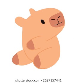 Desenho animado capibaras animal isolado no fundo branco