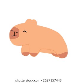 Cartoon capybaras animal isolated on white background