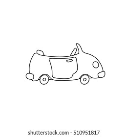 Cartoon car cabriolet coloring page