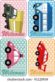 cartoon car card