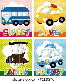 cartoon car card
