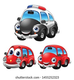 Cartoon car character illustration collections