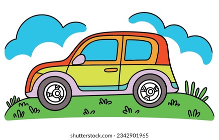 Cartoon Car Children's Illustrations and Vector Poster Design