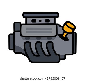 Cartoon Car Engine Simple