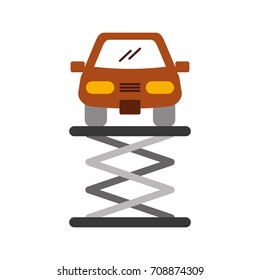 cartoon car front view platform service maintenance
