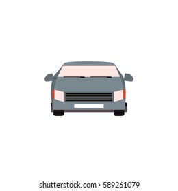 Cartoon car icon in flat. Vector transport