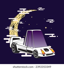 cartoon car illustration design for sukajan is mean japan traditional cloth or t-shirt with digital hand drawn Embroidery Men T-shirts Summer Casual Short Sleeve Hip Hop T Shirt Streetwear