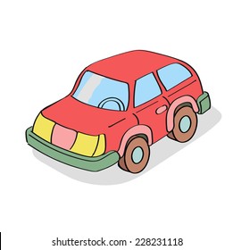 Cartoon car isolated colored