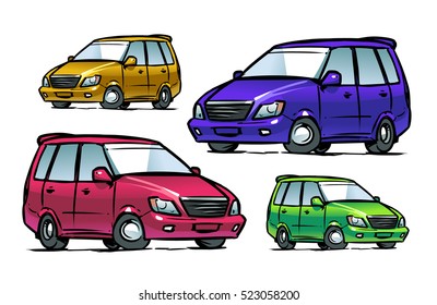 Cartoon car isolated on white