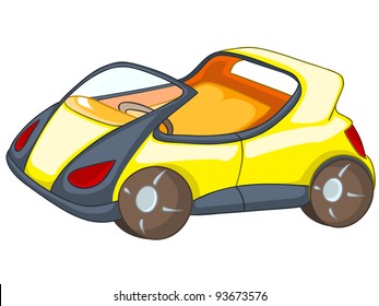 Cartoon Car Isolated on White Background. Vector EPS8.