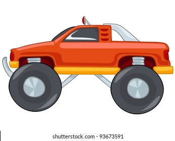 Auto de caricatura aislado en fondo blanco. EPS vectorial8.