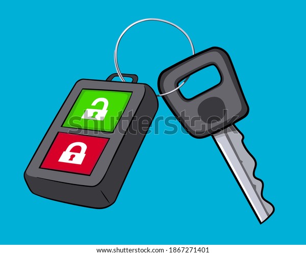 Cartoon Car Key with Alarm\
System