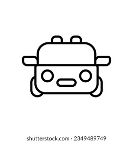 Cartoon car line icon vector design template and ilustration with editable stroke