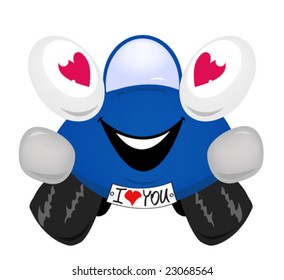 Cartoon car in love