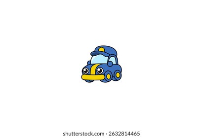 Cartoon-Auto auf isoliertem Hintergrund. Vektorgrafik	