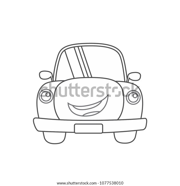 Cartoon car outline\
design for coloring\
page