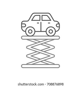 cartoon car over self propelled  lift service maintenance