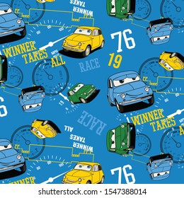 Cartoon Car Pattern Print Design