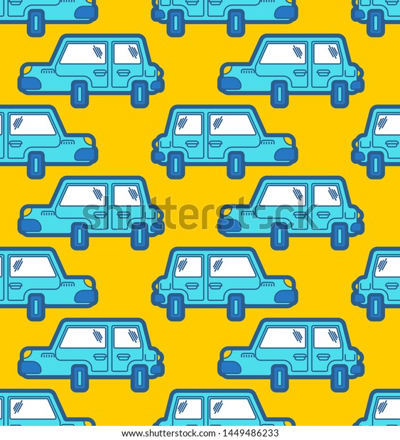 Cartoon car pattern seamless. machine\
Childrens style\
background