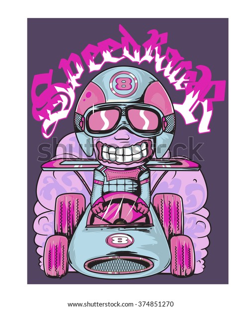 Cartoon car\
racing Poster 2 / Fully editable Eps\
10