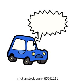 Cartoon-Auto mit Schreibefahrer
