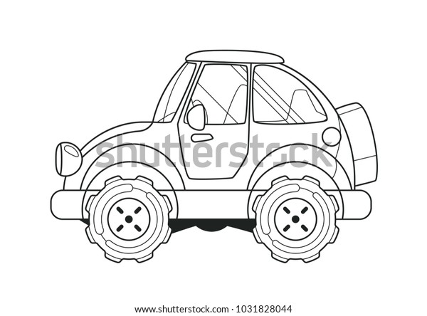 cartoon car side view coloring book stock vector royalty