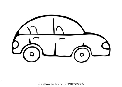 Cartoon-Automobil-Skizze, Vektorgrafik 